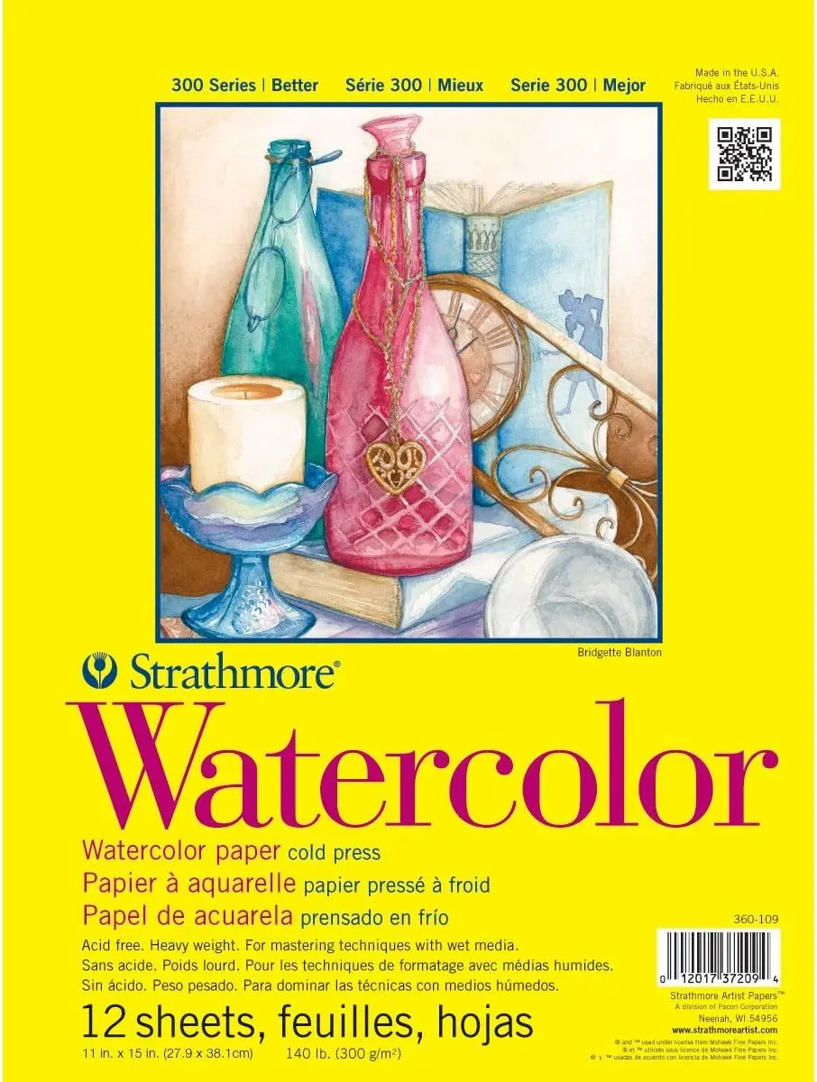 Watercolor Pad, 140 lb Cold Press, 11x15 inches, 12 Sheets, Heavyweight, Acid-Free
Watercolor Pad, 140 lb Cold Press, 11x15 inches, 12 Sheets, Heavyweight, Acid-Free