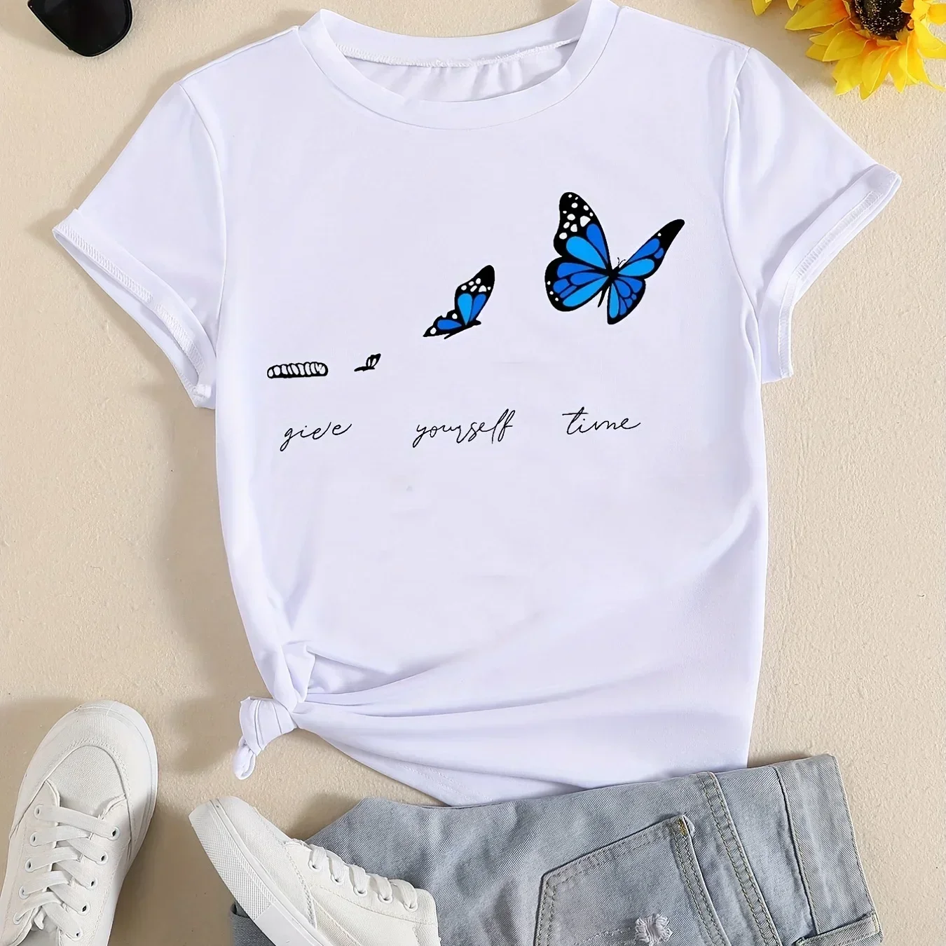 Women T-Shirt Short Sleeve Crew Neck Casual Top for Spring & Summer Women's Clothing Female Tops Tees
Women T-Shirt Short Sleeve Crew Neck Casual Top for Spring & Summer Women's Clothing Female Tops Tees