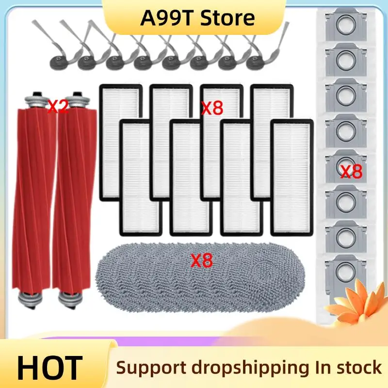 A99T 34PCS For Roborock QR 798 / QR 598 / QV 35A Vacuum Cleaner Parts Main Side Brush HEPA Filter Mop Cloth Dust Bag
A99T 34PCS For Roborock QR 798 / QR 598 / QV 35A Vacuum Cleaner Parts Main Side Brush HEPA Filter Mop Cloth Dust Bag