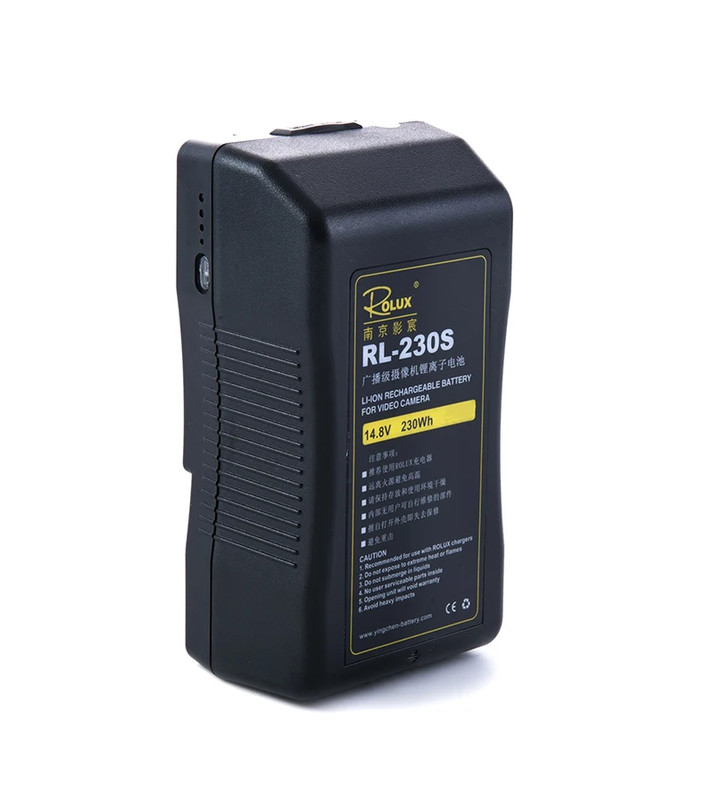RL-230S 230Wh Li-ion 14.8V 15.5Ah for V-Mount Battery Lockable and Rechargeable for Camera Use Video Light
RL-230S 230Wh Li-ion 14.8V 15.5Ah for V-Mount Battery Lockable and Rechargeable for Camera Use Video Light