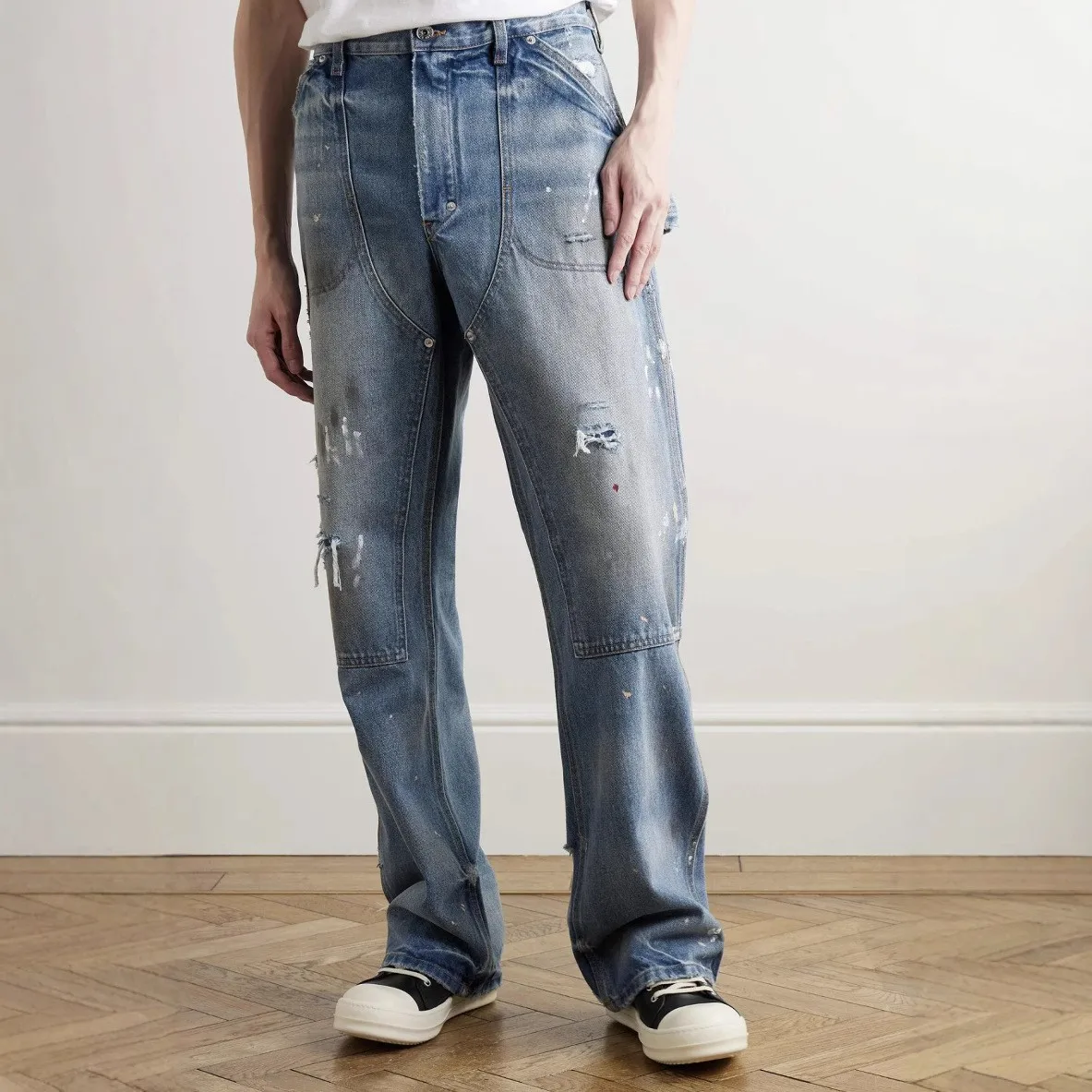 Новые джинсы 2025 года в американском стиле High Street: прямые, свободного кроя, с эффектом распыления краски и дырками, повседневные, для молодежи
Новые джинсы 2025 года в американском стиле High Street: прямые, свободного кроя, с эффектом распыления краски и дырками, повседневные, для молодежи