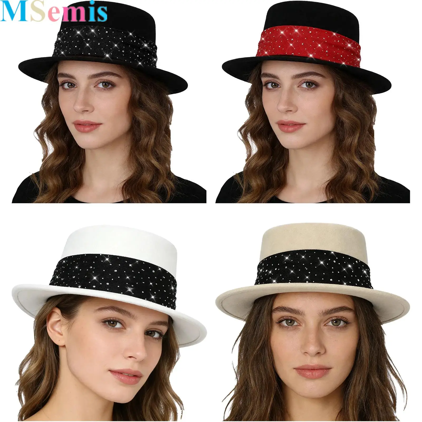 1Pcs Retro Fedora Hat Flat Top Hat with Shiny Rhinestones Wide Brim Top Hat for Women Men Elegant Dress Hat
1Pcs Retro Fedora Hat Flat Top Hat with Shiny Rhinestones Wide Brim Top Hat for Women Men Elegant Dress Hat