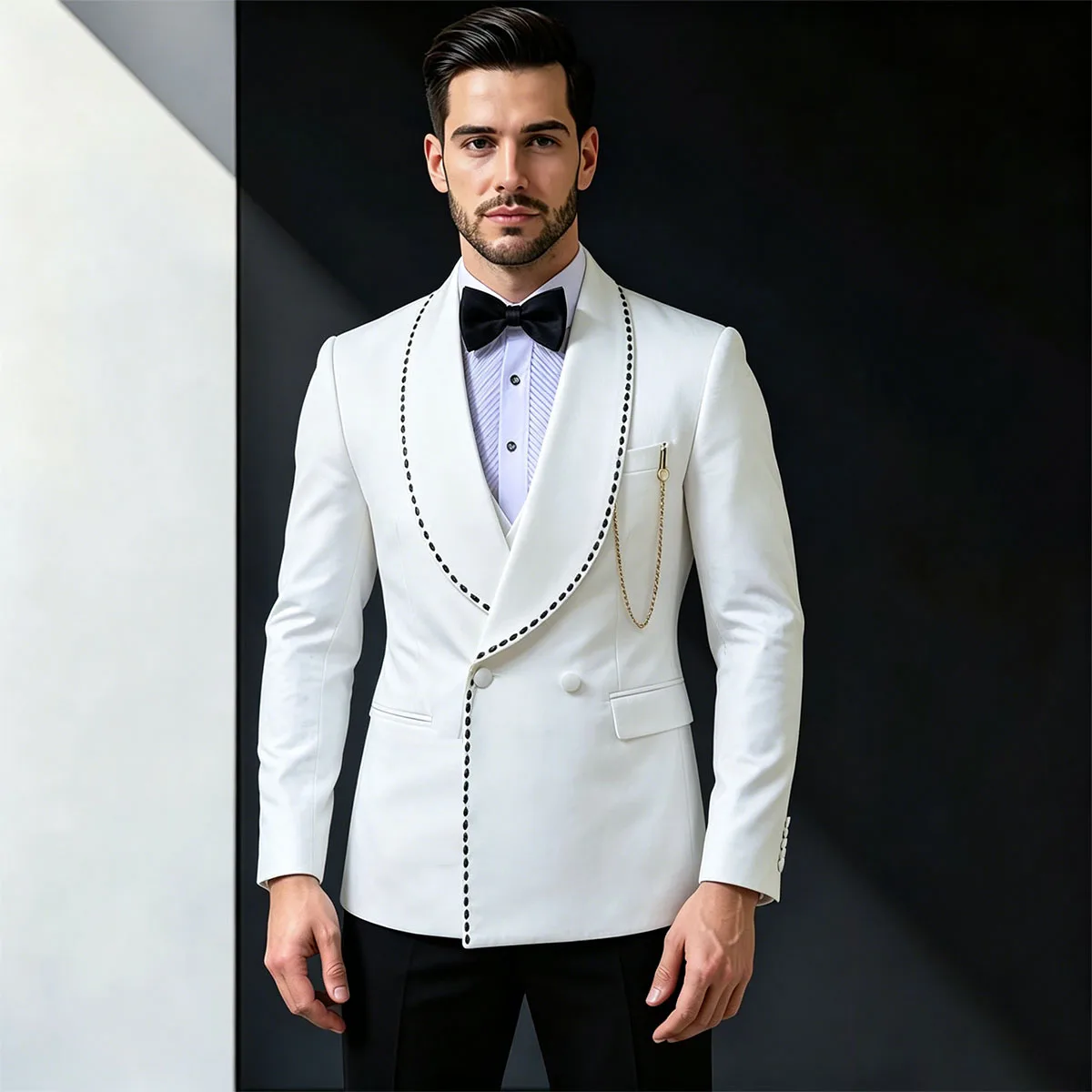 Customized 2 Pieces Sets Diamond Men Suits Metal Embellished Beadeds Peaked Lapel Groom Tuxedos Party Prom Blazer Homme
Customized 2 Pieces Sets Diamond Men Suits Metal Embellished Beadeds Peaked Lapel Groom Tuxedos Party Prom Blazer Homme