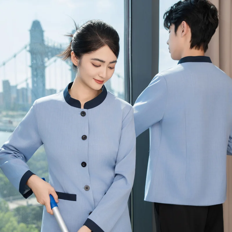 Cleaning staff work uniform for autumn and winter, long-sleeved, for hotel room cleaning, housekeeping, property maintenance per
Cleaning staff work uniform for autumn and winter, long-sleeved, for hotel room cleaning, housekeeping, property maintenance per