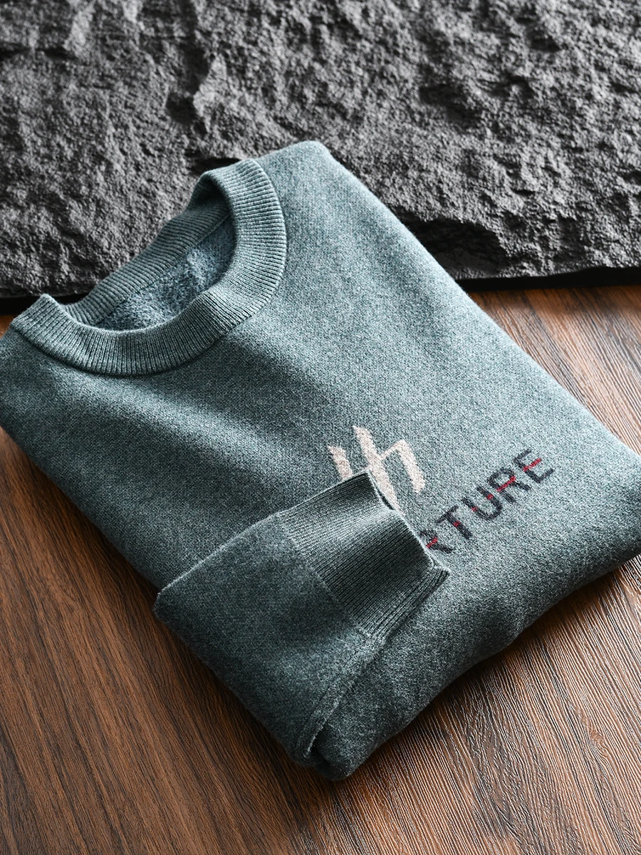 Fleece Lined Knitted Sweater Casual Long Sleeve Overhead Winter Men's Fashion City Style round Neck Knitwear Wool Blend
Fleece Lined Knitted Sweater Casual Long Sleeve Overhead Winter Men's Fashion City Style round Neck Knitwear Wool Blend