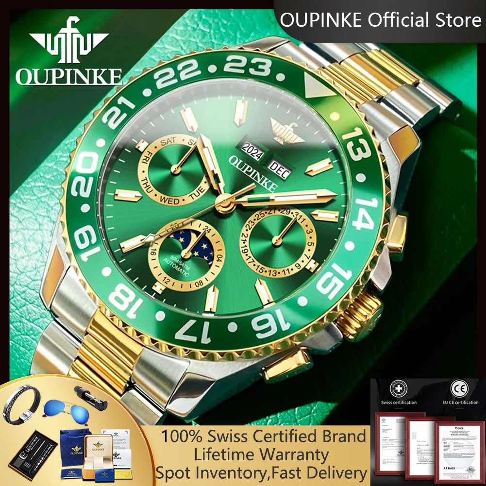 OUPINKE 3271 Automatic Mechanical Men's Watches Trend Diving Series Man Wristwatch 50M Waterproof Luminous Moon phase Hand Clock
OUPINKE 3271 Automatic Mechanical Men's Watches Trend Diving Series Man Wristwatch 50M Waterproof Luminous Moon phase Hand Clock