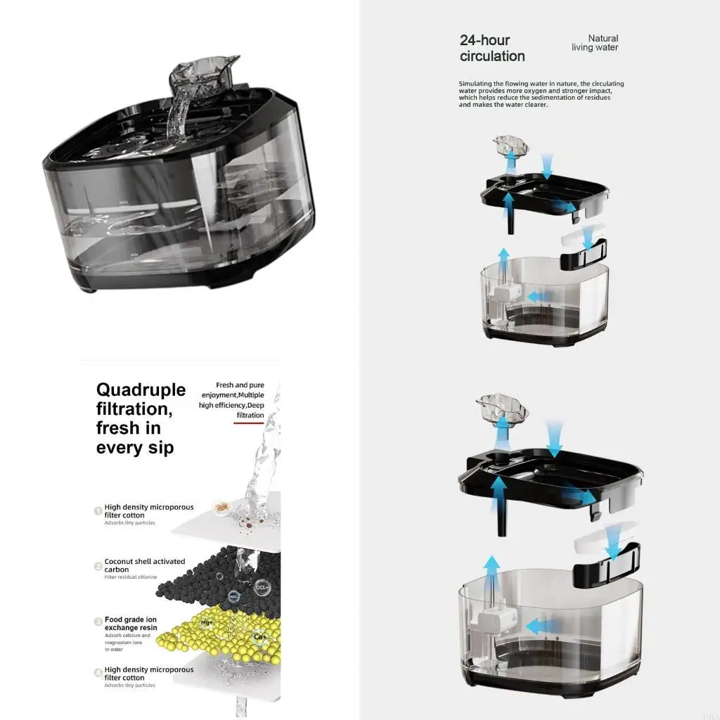 Automatic Pet Drinking Fountain With Health Filtration for Home Office Watering
Automatic Pet Drinking Fountain With Health Filtration for Home Office Watering