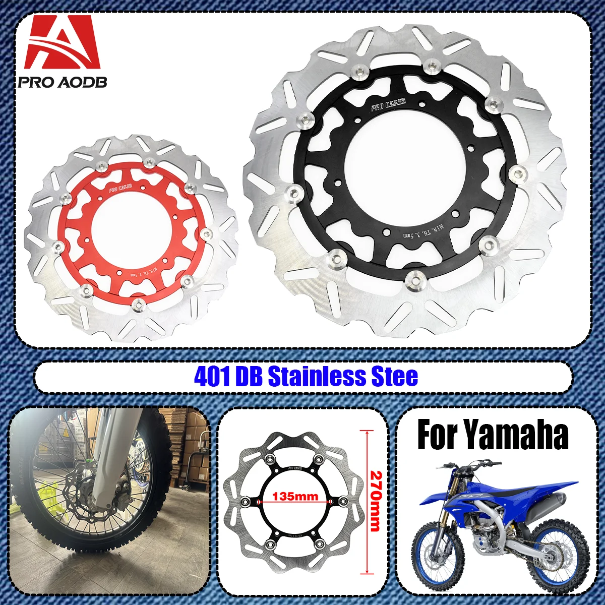 Motocross parts 270/320mm Front Brake Disc Rotor For Yamaha WR125 250 250F WR400F WR450F YZ125 YZ250 YZ250F YZ250X YZ400F YZ450F
Motocross parts 270/320mm Front Brake Disc Rotor For Yamaha WR125 250 250F WR400F WR450F YZ125 YZ250 YZ250F YZ250X YZ400F YZ450F