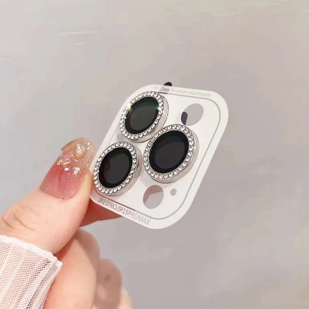 2-3Pcs Glitter Diamond Camera Lens Screen Protector For IPhone 17 16 15 Pro Max 12 Mini Plus 15Pro Tempered Glass Full Cover 2-3Pcs Glitter Diamond Camera Lens Screen Protector For IPhone 17 16 15 Pro Max 12 Mini Plus 15Pro Tempered Glass Full Cover
