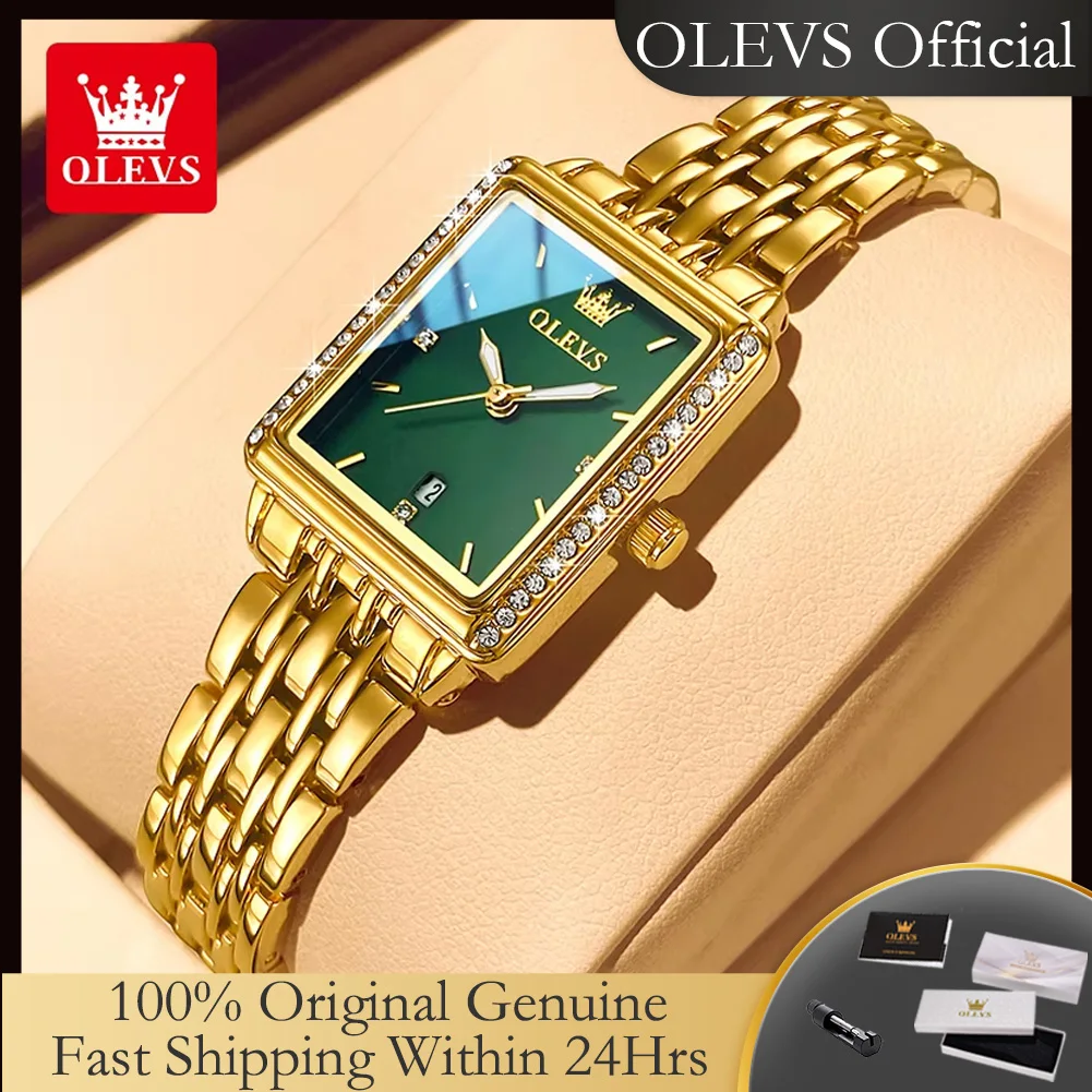 OLEVS 9995 Quartz Watch for Women Luxury Diamond Square Elegant Ladies Wristwatch Gold Stainless Steel Waterproof Luminous Watch
OLEVS 9995 Quartz Watch for Women Luxury Diamond Square Elegant Ladies Wristwatch Gold Stainless Steel Waterproof Luminous Watch