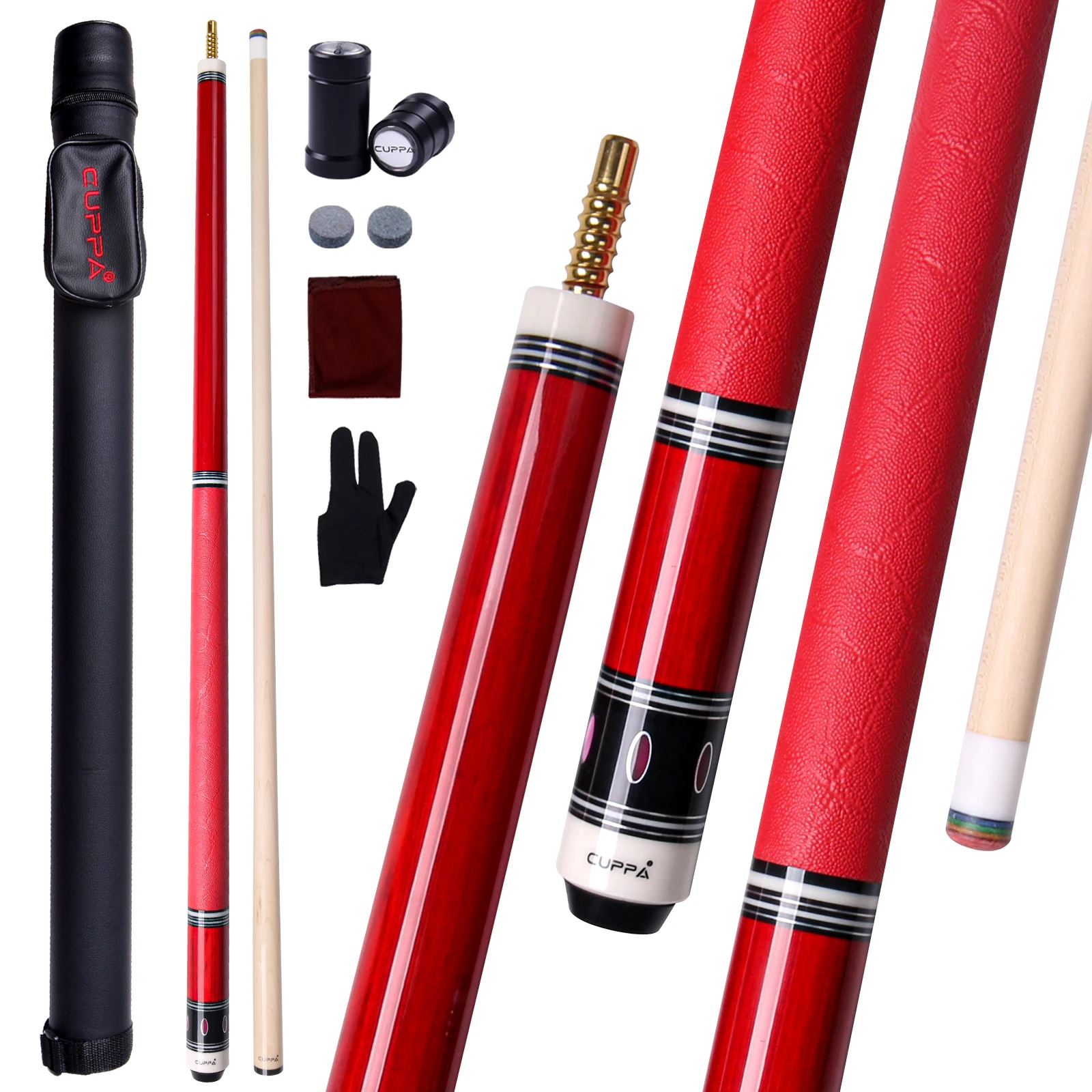 CUPPA Professional 58 Inch 2-Piece Billiard Pool Cue with Canadian Maple Wood Shaft Leather Grip 12.5mm Tip 19-21oz for Adults
CUPPA Professional 58 Inch 2-Piece Billiard Pool Cue with Canadian Maple Wood Shaft Leather Grip 12.5mm Tip 19-21oz for Adults