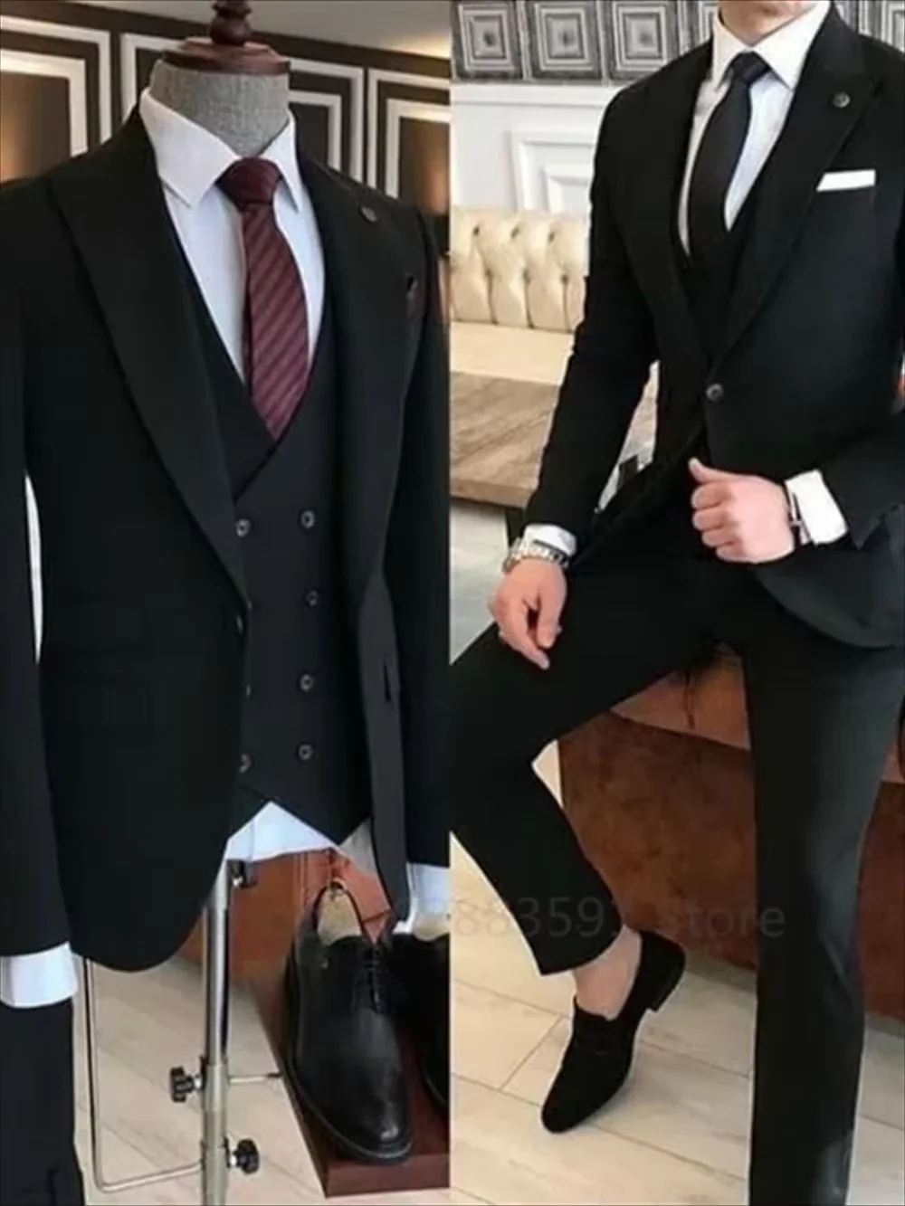 Мужские костюмы из трех предметов для жениха, приталенный свадебный смокинг с пиковыми лацканами на одной пуговице Terno Masculino (куртка + брюки + жилет)
Мужские костюмы из трех предметов для жениха, приталенный свадебный смокинг с пиковыми лацканами на одной пуговице Terno Masculino (куртка + брюки + жилет)