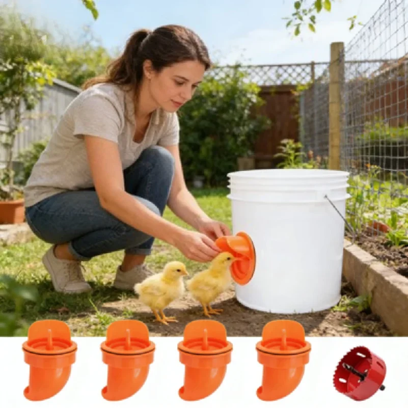 Gravity Feed Kit Troughs DIY Rainproof Feeder Port Kit Chicken Feeder Poultry Feeder For Bucket Tank Barrels Bins
Gravity Feed Kit Troughs DIY Rainproof Feeder Port Kit Chicken Feeder Poultry Feeder For Bucket Tank Barrels Bins