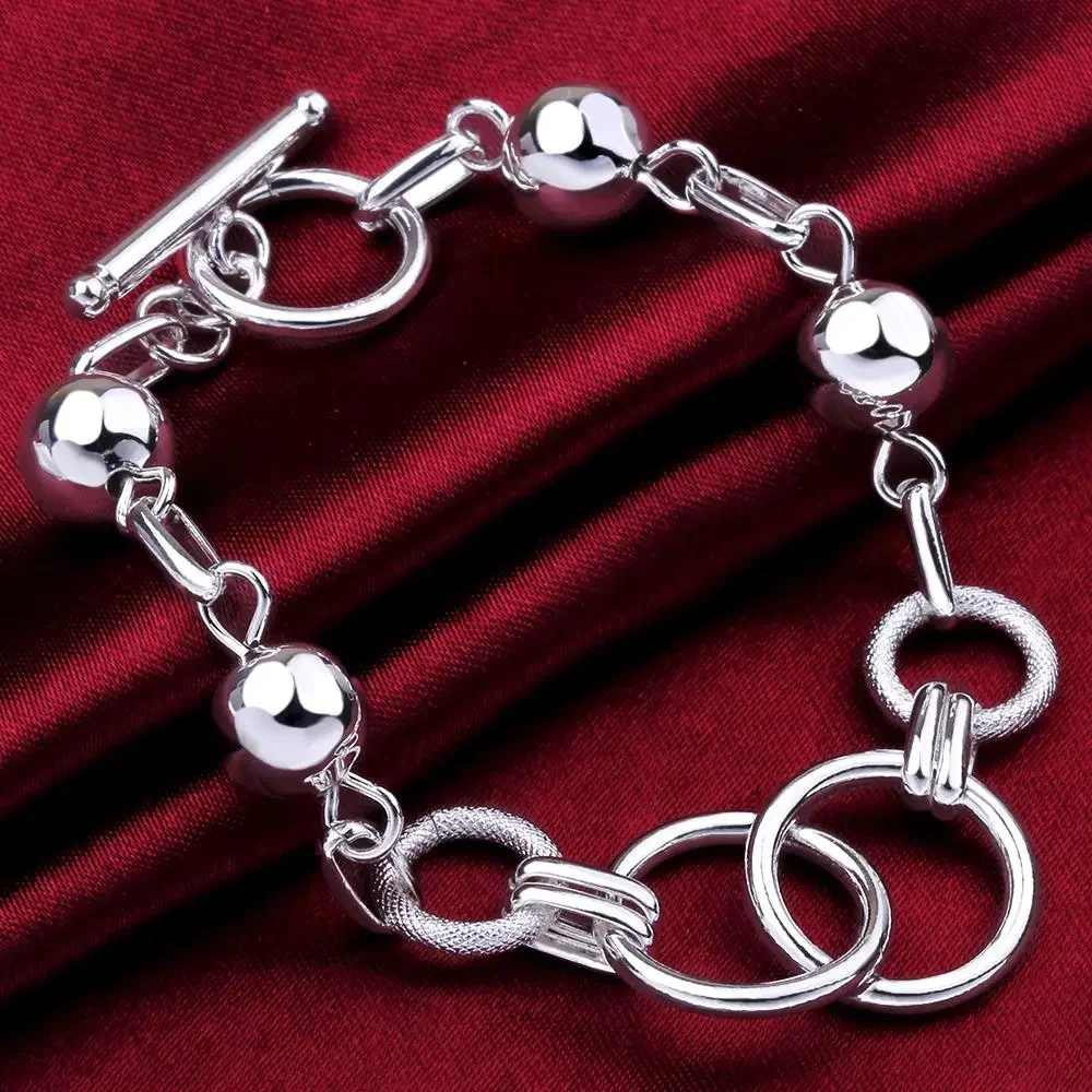 Hot new 925 sterling silver Creative circle beads chain Bracelets for women Fashion Designer Party Wedding Accessories Jewelry
Hot new 925 sterling silver Creative circle beads chain Bracelets for women Fashion Designer Party Wedding Accessories Jewelry