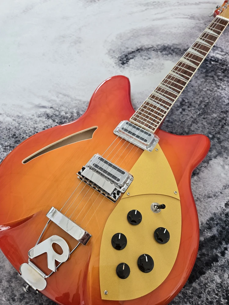 Electric Guitars, orange Burst Semi Hollow Body, Rosewood Fingerboard, High Quality 6 String 360 Guitar, free shipping
Electric Guitars, orange Burst Semi Hollow Body, Rosewood Fingerboard, High Quality 6 String 360 Guitar, free shipping