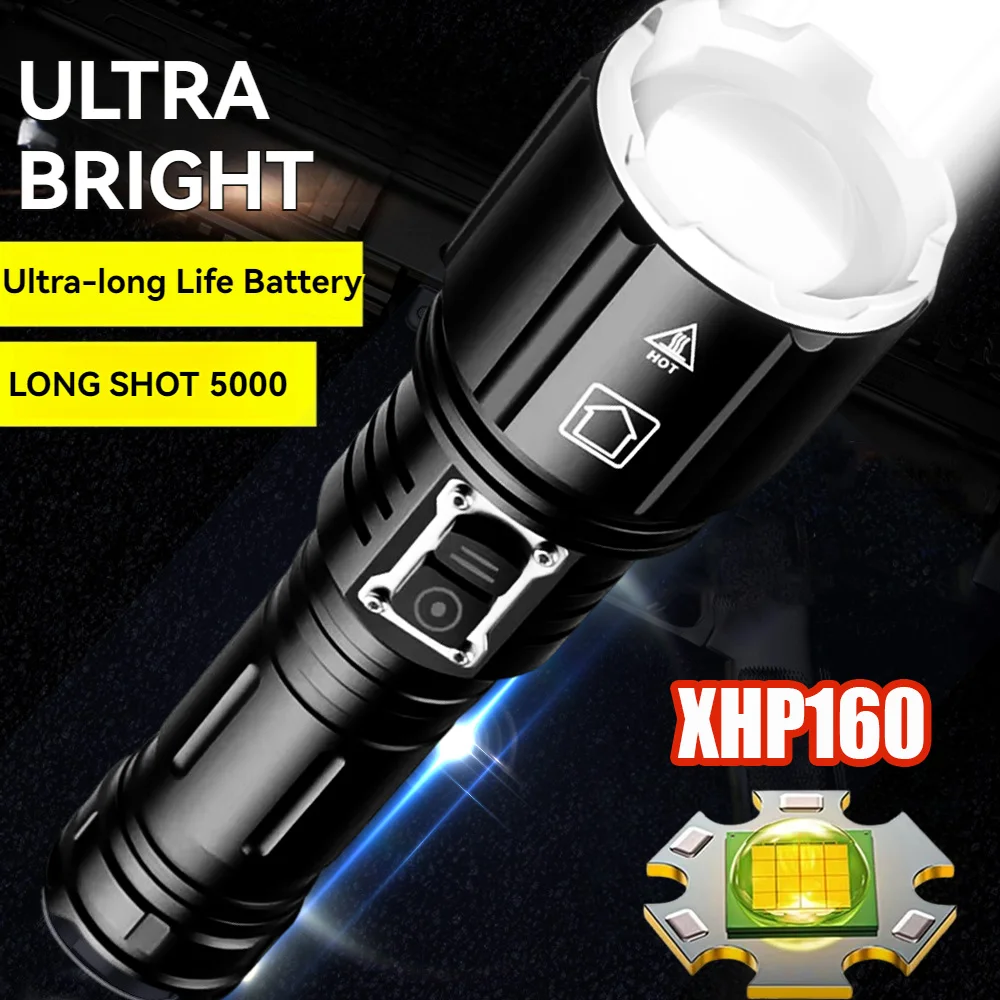 USB перезаряжаемый тактический фонарь XHP160, светодиодный фонарик высокой мощности, сильный свет, водонепроницаемый зум-лампа для кемпинга на открытом воздухе
USB перезаряжаемый тактический фонарь XHP160, светодиодный фонарик высокой мощности, сильный свет, водонепроницаемый зум-лампа для кемпинга на открытом воздухе