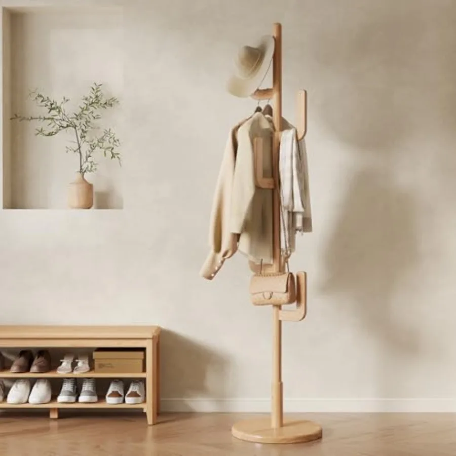Solid Wood Cactus Coat Rack Freestanding Coat Rack With 6 L-Shaped Hooks and 3 Adjustable Sizes Coat Tree for Bedroom Entryway
Solid Wood Cactus Coat Rack Freestanding Coat Rack With 6 L-Shaped Hooks and 3 Adjustable Sizes Coat Tree for Bedroom Entryway