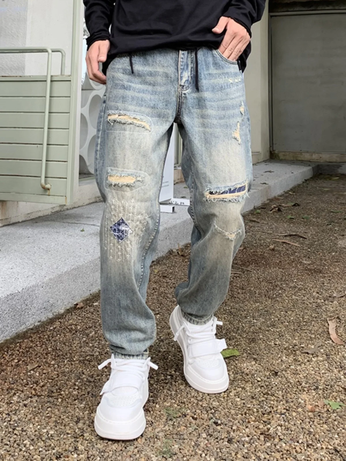 Retro American High Street Men's Jeans Straight Leg Loose Fit Graffiti Print Wear Resistant Long Pants Casual Style
Retro American High Street Men's Jeans Straight Leg Loose Fit Graffiti Print Wear Resistant Long Pants Casual Style