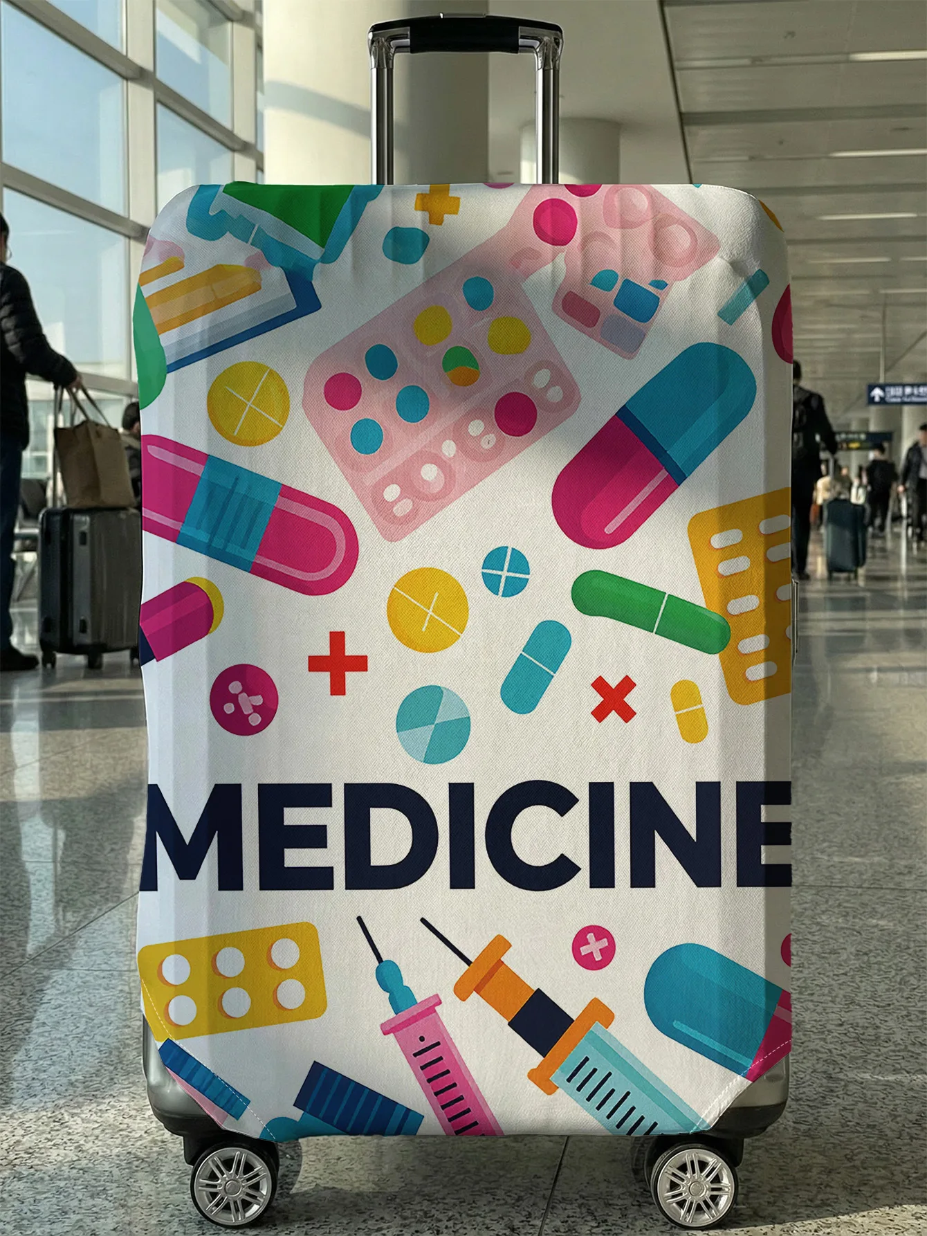 Colorful medicine full printed luggage protection cover, suitable for 18-32 inch luggage covers, luggage handle gloves, travel a
Colorful medicine full printed luggage protection cover, suitable for 18-32 inch luggage covers, luggage handle gloves, travel a