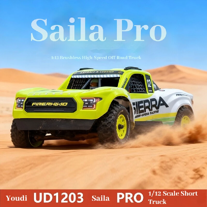 Yudi Ud1203 Saila Pro 1/12 Brushless Remote Control Electric Four-Wheel Drive Desert Truck Off-Road Vehicle Short Card Rc Model
Yudi Ud1203 Saila Pro 1/12 Brushless Remote Control Electric Four-Wheel Drive Desert Truck Off-Road Vehicle Short Card Rc Model