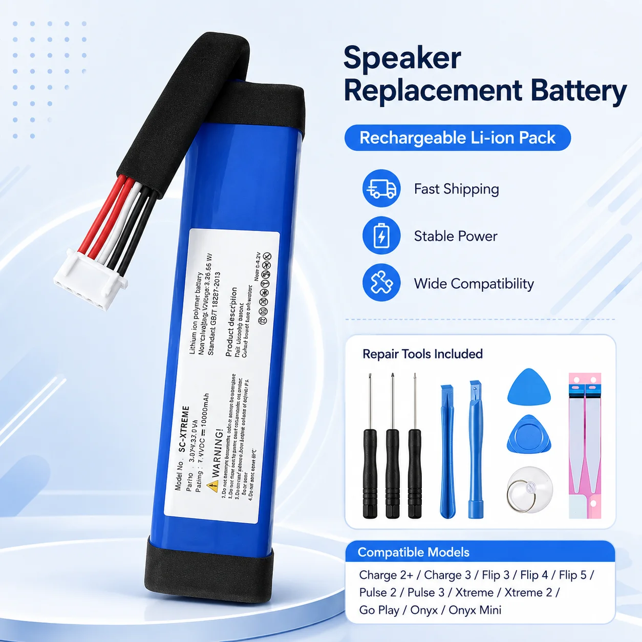 High Capacity Lithium Battery for JBL All Series And Harman Kardon Portable Bluetooth Speaker
High Capacity Lithium Battery for JBL All Series And Harman Kardon Portable Bluetooth Speaker
