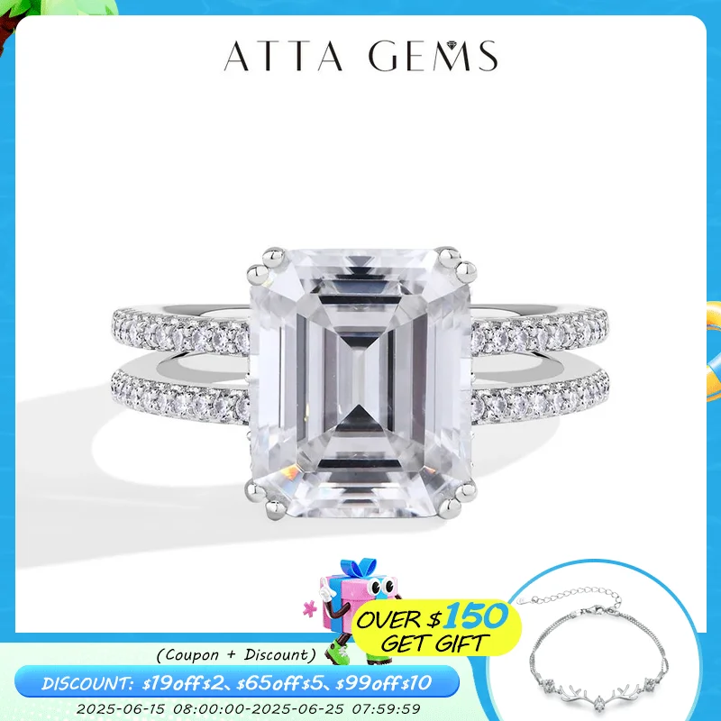 ATTAGEMS 5CT Emerald Cut Moissanite Diamond Ring for Women Men 11*9mm VVS1 925 Silver Wedding Bride Jewelry With GRA Certificate
ATTAGEMS 5CT Emerald Cut Moissanite Diamond Ring for Women Men 11*9mm VVS1 925 Silver Wedding Bride Jewelry With GRA Certificate