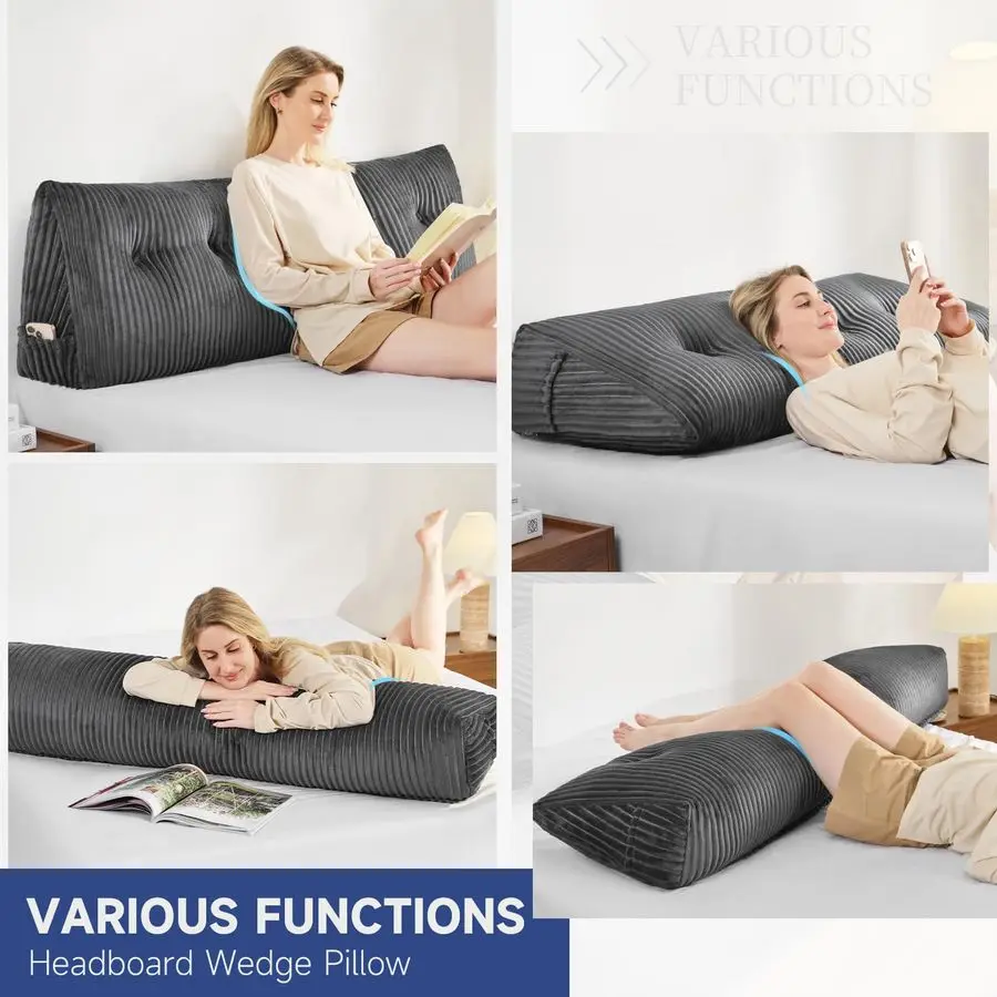Queen Headboard Pillow, Triangular Wedge Reading Pillow for Bed or Sofa, Ergonomic Backrest Cushion for Sitting Up, Reading or
Queen Headboard Pillow, Triangular Wedge Reading Pillow for Bed or Sofa, Ergonomic Backrest Cushion for Sitting Up, Reading or