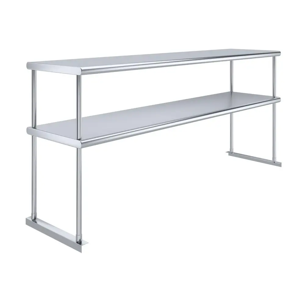 72 Inch Double Tier Overshelf, 72 in. x 18 in. x 32 in. Stainless Steel Table Mount Shelf, 2 Tier Over Shelf for Prep Tables, C
72 Inch Double Tier Overshelf, 72 in. x 18 in. x 32 in. Stainless Steel Table Mount Shelf, 2 Tier Over Shelf for Prep Tables, C