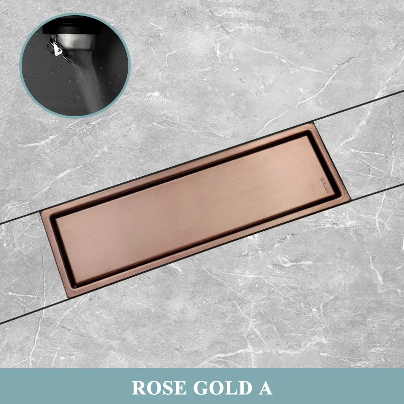 Stainless Steel Floor Drain Brushed Rose Gold Black Washing Machine Bathroom Invisible 30x10CM Strip Hidden Bathroom Floor Drain
Stainless Steel Floor Drain Brushed Rose Gold Black Washing Machine Bathroom Invisible 30x10CM Strip Hidden Bathroom Floor Drain