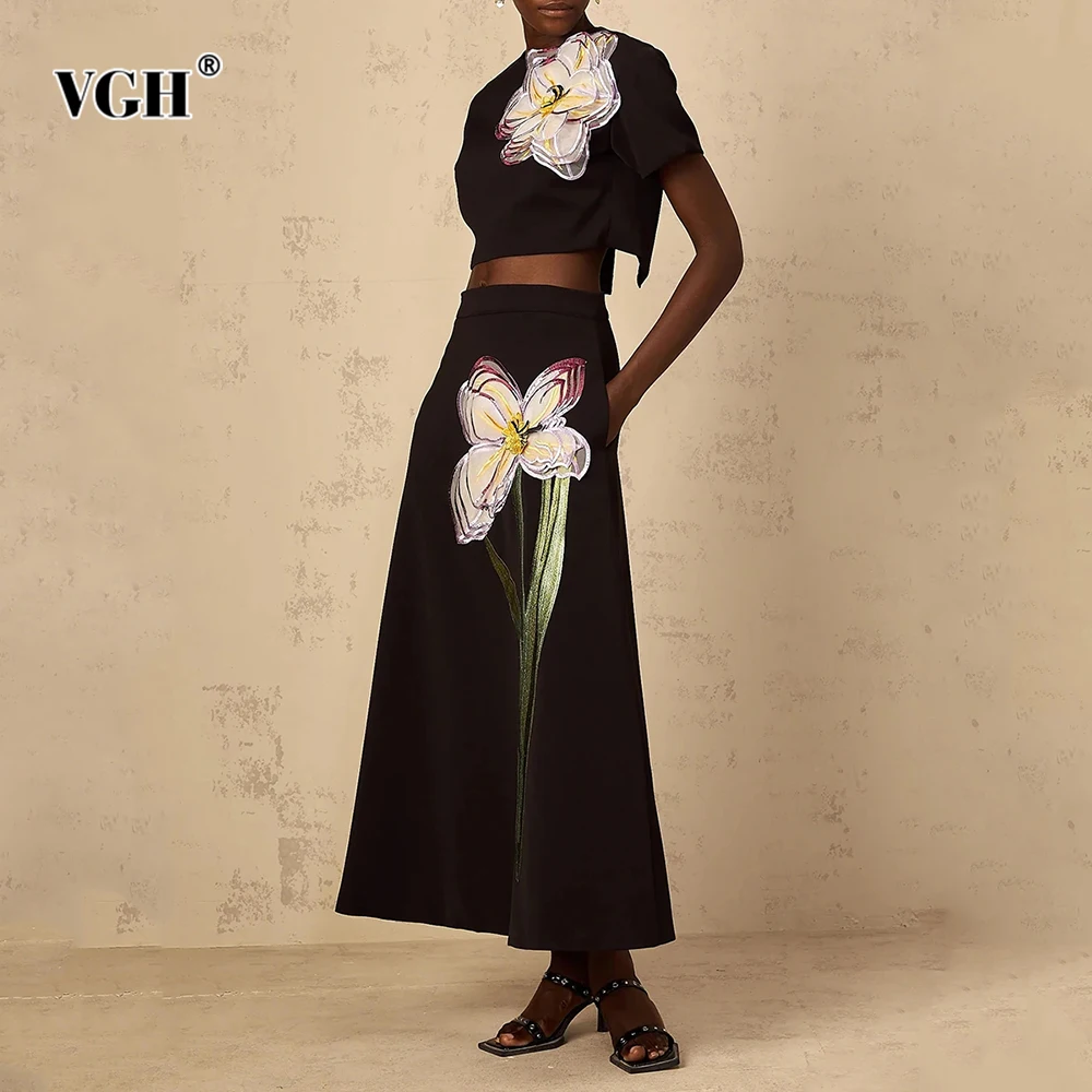 VGH Casual Solid Printing Two Piece Sets For Women Round Neck Short Sleeve Top High Waist Skirt Temperament Set Female Style Mew 
VGH Casual Solid Printing Two Piece Sets For Women Round Neck Short Sleeve Top High Waist Skirt Temperament Set Female Style Mew