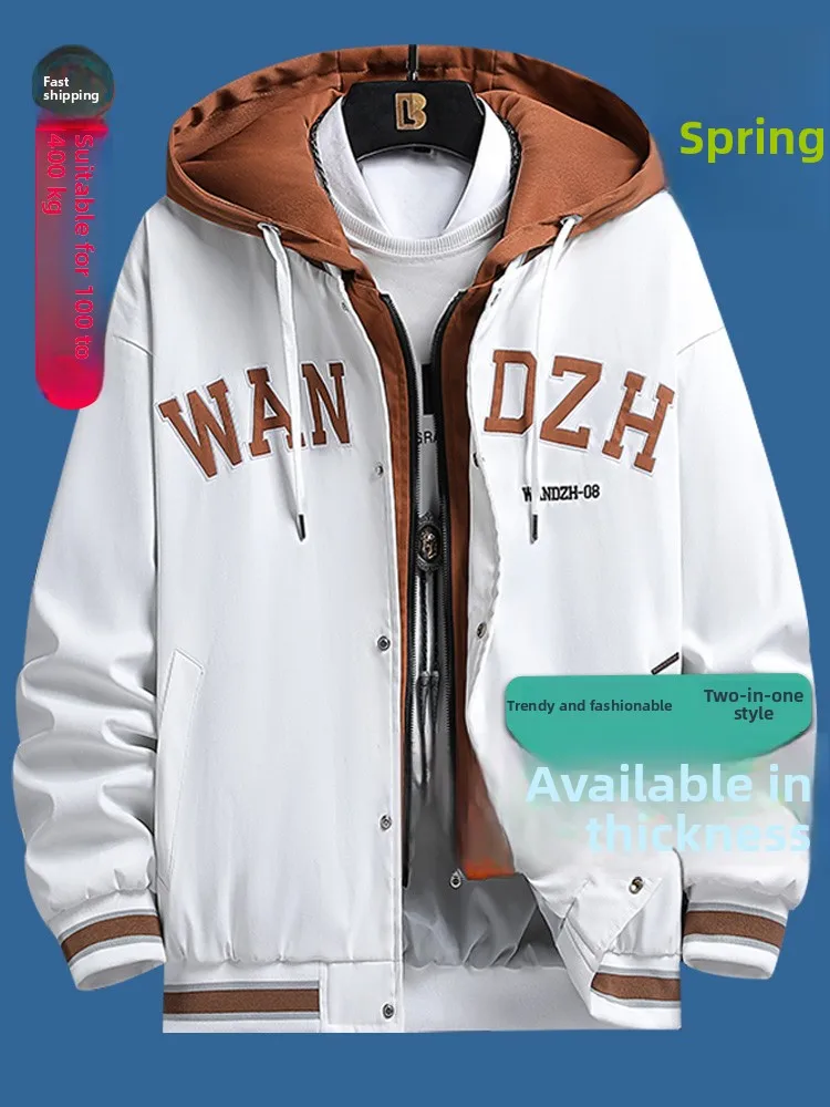 Мужская куртка больших размеров с эффектом двухслойности, свободного кроя, повседневная, весенне-осенняя, для полных мужчин, дышащая, из полиэстера, с длинными рукавами, с капюшоном
Мужская куртка больших размеров с эффектом двухслойности, свободного кроя, повседневная, весенне-осенняя, для полных мужчин, дышащая, из полиэстера, с длинными рукавами, с капюшоном