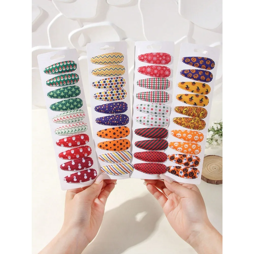 10pcs Halloween Theme Fabric Water Drop Hair Clips, Secure Non-Slip Side Bangs Clips, Cute Style Hair Accessories, Suitable For School / Outings / Photo Styling
10pcs Halloween Theme Fabric Water Drop Hair Clips, Secure Non-Slip Side Bangs Clips, Cute Style Hair Accessories, Suitable For School / Outings / Photo Styling