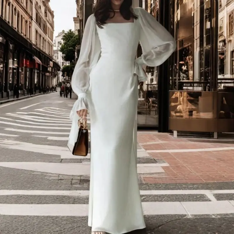New Fashion Casual Long Sleeve Square Collar Solid Color Slim Fit Straight Ankle-Length Dress For Women
New Fashion Casual Long Sleeve Square Collar Solid Color Slim Fit Straight Ankle-Length Dress For Women