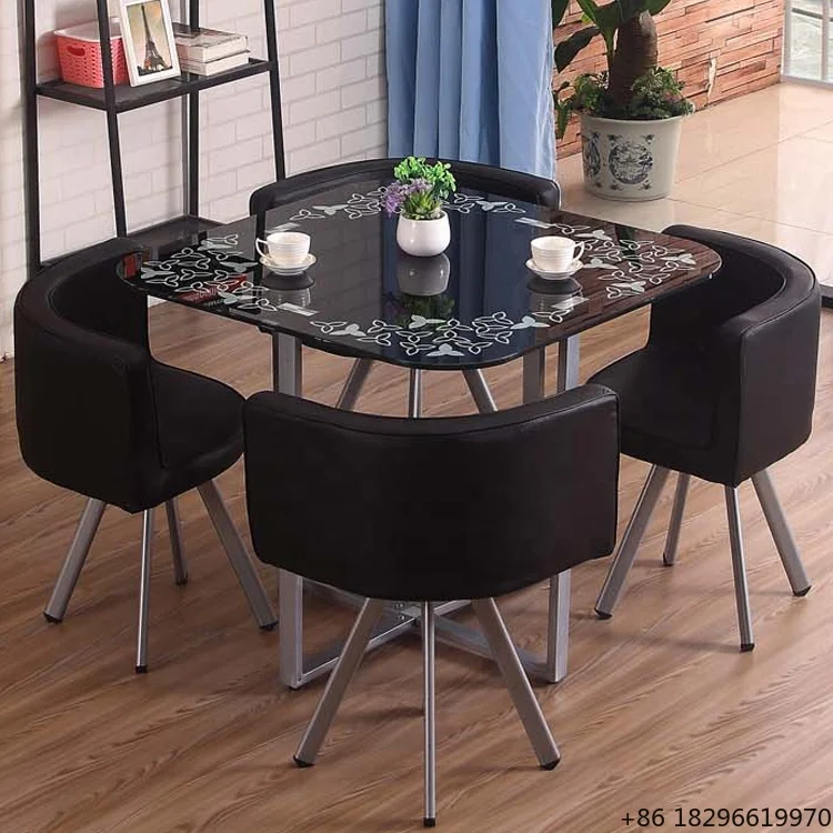 Smart Space Saving Low Price Modern Square Dinning Room Furniture Philippine Malaysia Black Red Glass Dining Table 4 Chairs Set
Smart Space Saving Low Price Modern Square Dinning Room Furniture Philippine Malaysia Black Red Glass Dining Table 4 Chairs Set