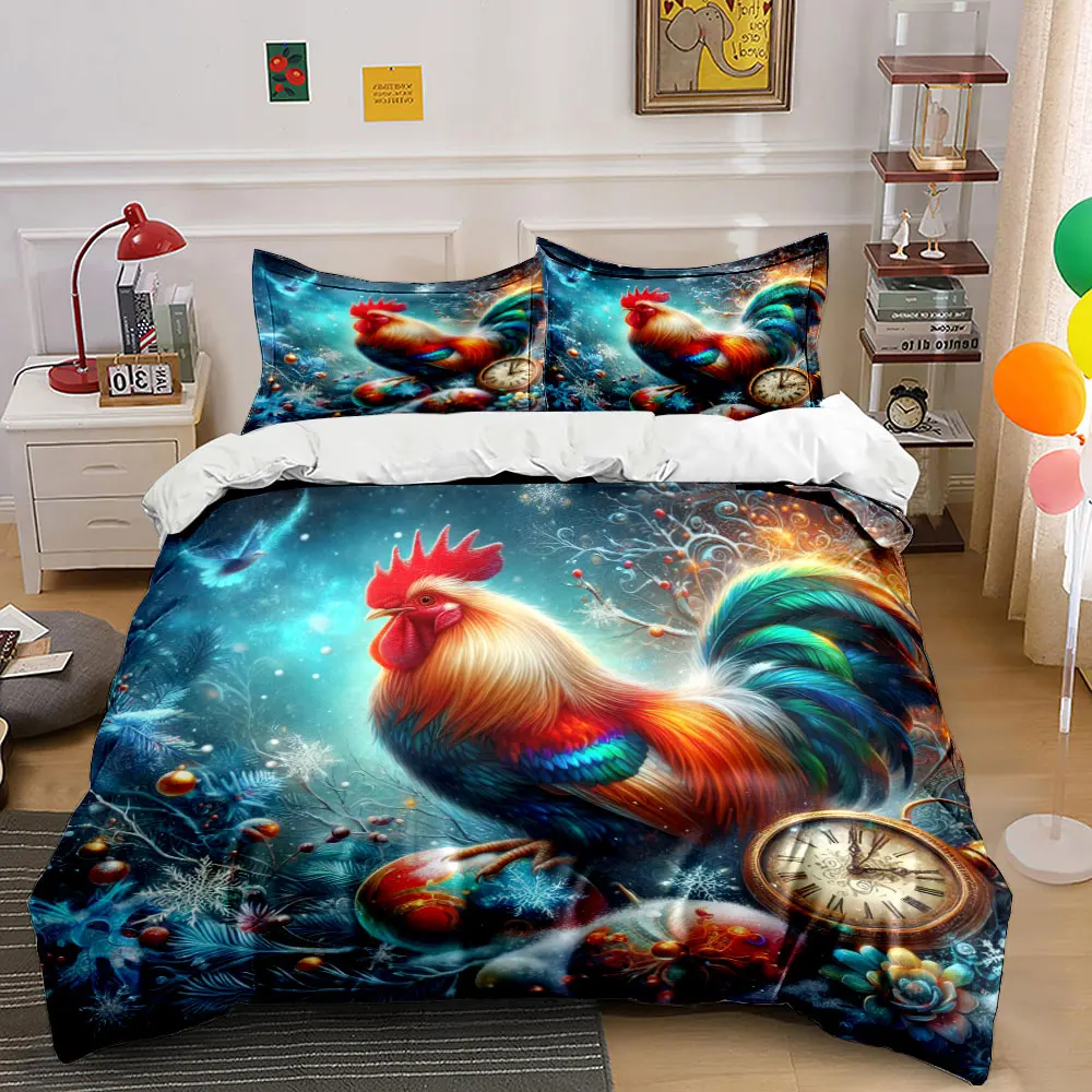 Colorful rooster with winter elements Pattern Duvet Cover Set Digital Print Colorful Polyester Bedding with Zipper Closur gifts
Colorful rooster with winter elements Pattern Duvet Cover Set Digital Print Colorful Polyester Bedding with Zipper Closur gifts