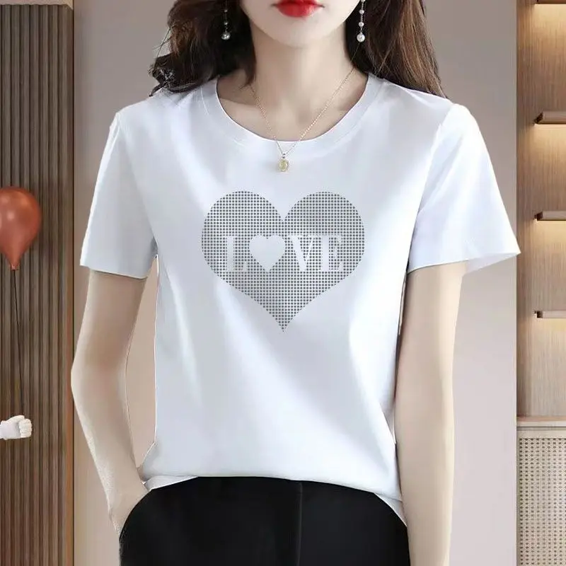 Crew Neck Pullover Short Sleeve Summer Women's Geometric Printing Solid Color T-shirt Korean Fashion Comfortable Trendy Tops
Crew Neck Pullover Short Sleeve Summer Women's Geometric Printing Solid Color T-shirt Korean Fashion Comfortable Trendy Tops