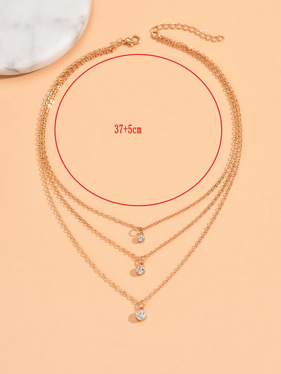Simple Multi Layer Rhinestone Pendant Necklace For Women
Simple Multi Layer Rhinestone Pendant Necklace For Women