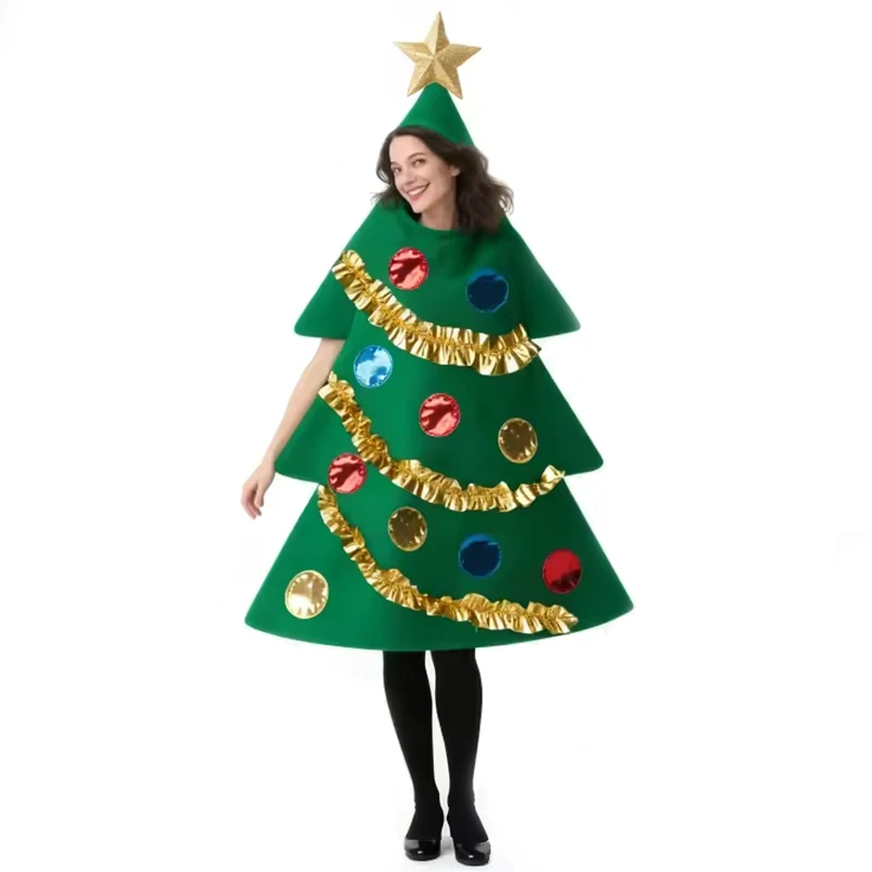 Adult Women Gold Star Topper On Green Christmas Tree Fancy Dress Up New Year Party Cosplay Tunic Female Xmas Outfit Costume
Adult Women Gold Star Topper On Green Christmas Tree Fancy Dress Up New Year Party Cosplay Tunic Female Xmas Outfit Costume