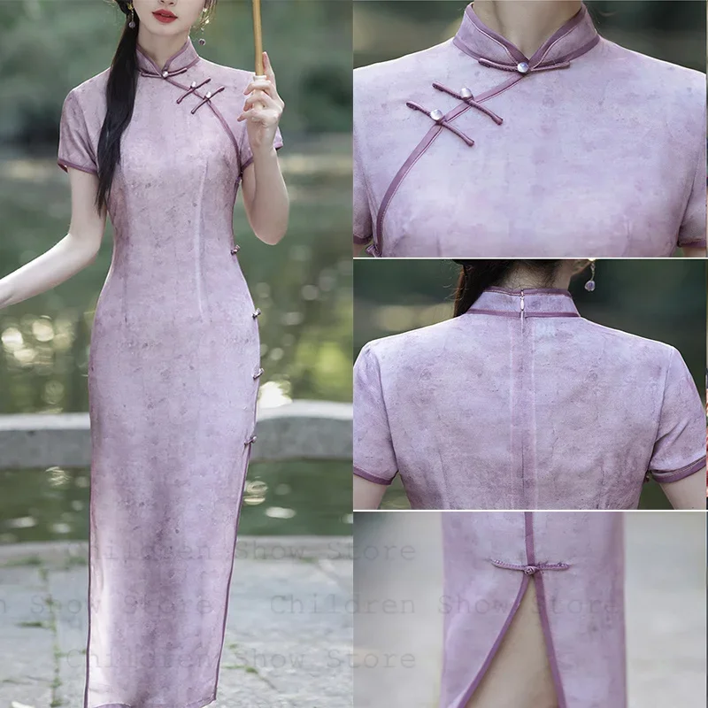 Women Elegant Chinese Style Dress Young Girl Casual Streetwear Costume 2025 Summer New Qipao Tradition Stand Collar Cheongsam
Women Elegant Chinese Style Dress Young Girl Casual Streetwear Costume 2025 Summer New Qipao Tradition Stand Collar Cheongsam