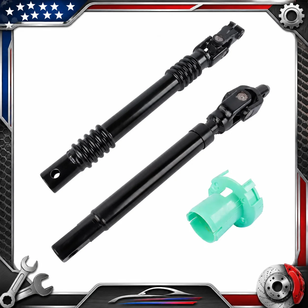 AP02 Intermediate Steering Shaft Upper Lower Steering Shafts kit for Chevy Silverado GMC Sierra 1500 2500 3500 88963617, 905-512, 905512 19049902, 19149105, 19153614, 19329330, 26083324, 26085548, 26088325, 26093694, 26104447, 26104449, 88963611, 88965505
AP02 Intermediate Steering Shaft Upper Lower Steering Shafts kit for Chevy Silverado GMC Sierra 1500 2500 3500 88963617, 905-512, 905512 19049902, 19149105, 19153614, 19329330, 26083324, 26085548, 26088325, 26093694, 26104447, 26104449, 88963611, 88965505