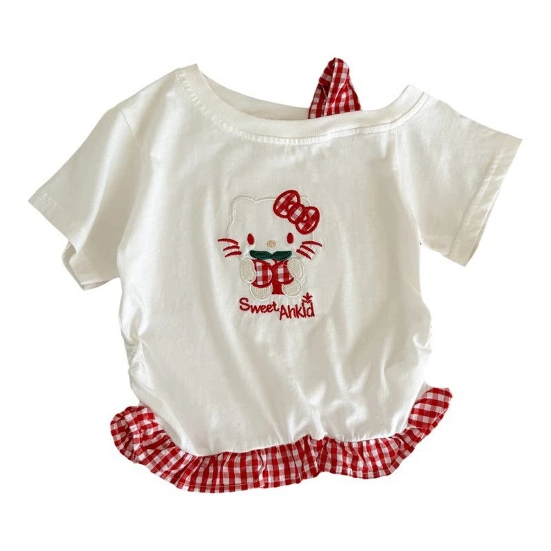 Girls Hello Kitty Short Sleeve Stylish Top Base Layer, Breathable Soft Cute Casual Children's Fashion Collection
Girls Hello Kitty Short Sleeve Stylish Top Base Layer, Breathable Soft Cute Casual Children's Fashion Collection