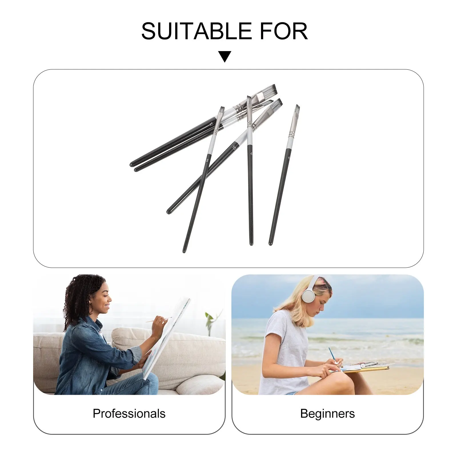 6pcs Paint Brush Set Watercolor Brushes For Acrylic Oil Painting Artist Supplies Portable Tools For Students Face Nail Art
6pcs Paint Brush Set Watercolor Brushes For Acrylic Oil Painting Artist Supplies Portable Tools For Students Face Nail Art