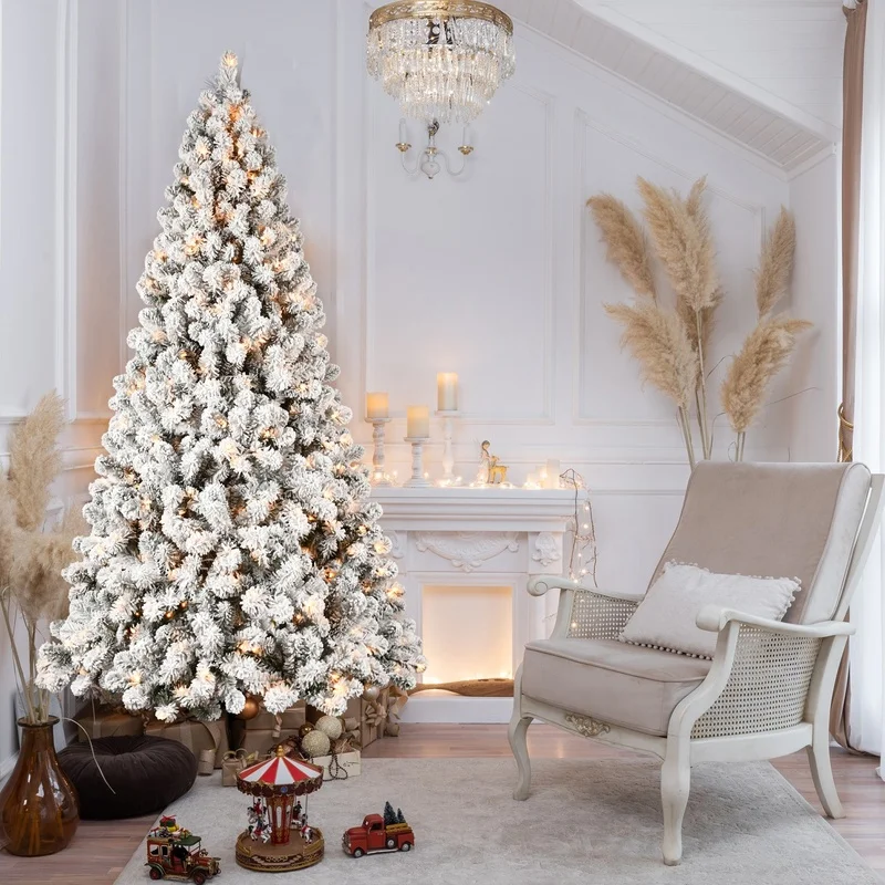 9ft Pre-Lit Christmas Tree with 650 Warm White Lights, PVC Tips, Memory Wire, Easy Setup, Metal Stand – Holiday Decor
9ft Pre-Lit Christmas Tree with 650 Warm White Lights, PVC Tips, Memory Wire, Easy Setup, Metal Stand – Holiday Decor