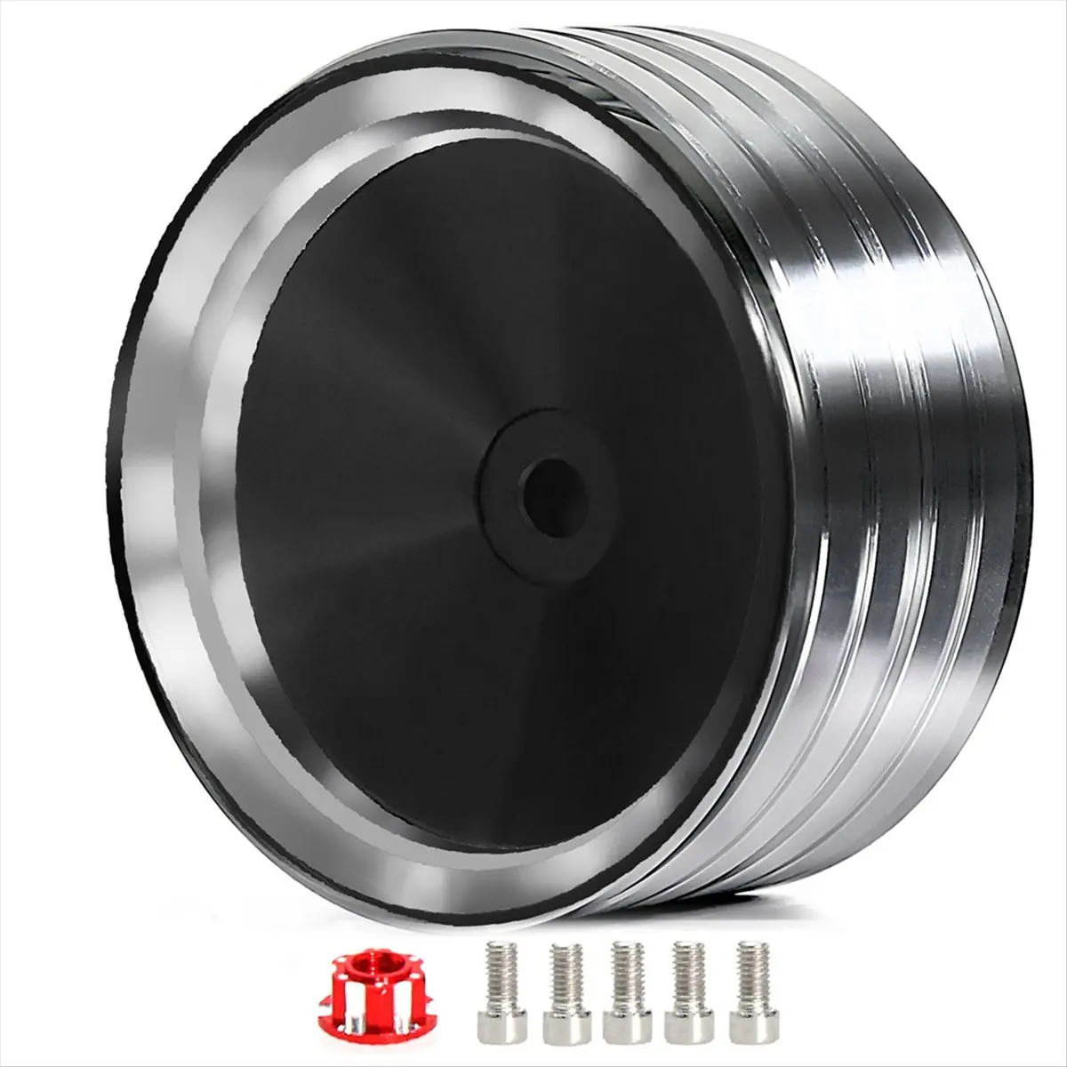 Component 4Pcs/Set 1.9 Inch Metal Retro Mirror Wheel Hub for SCX10 TRX-4 RC Car Modification Accessories Universal Black B