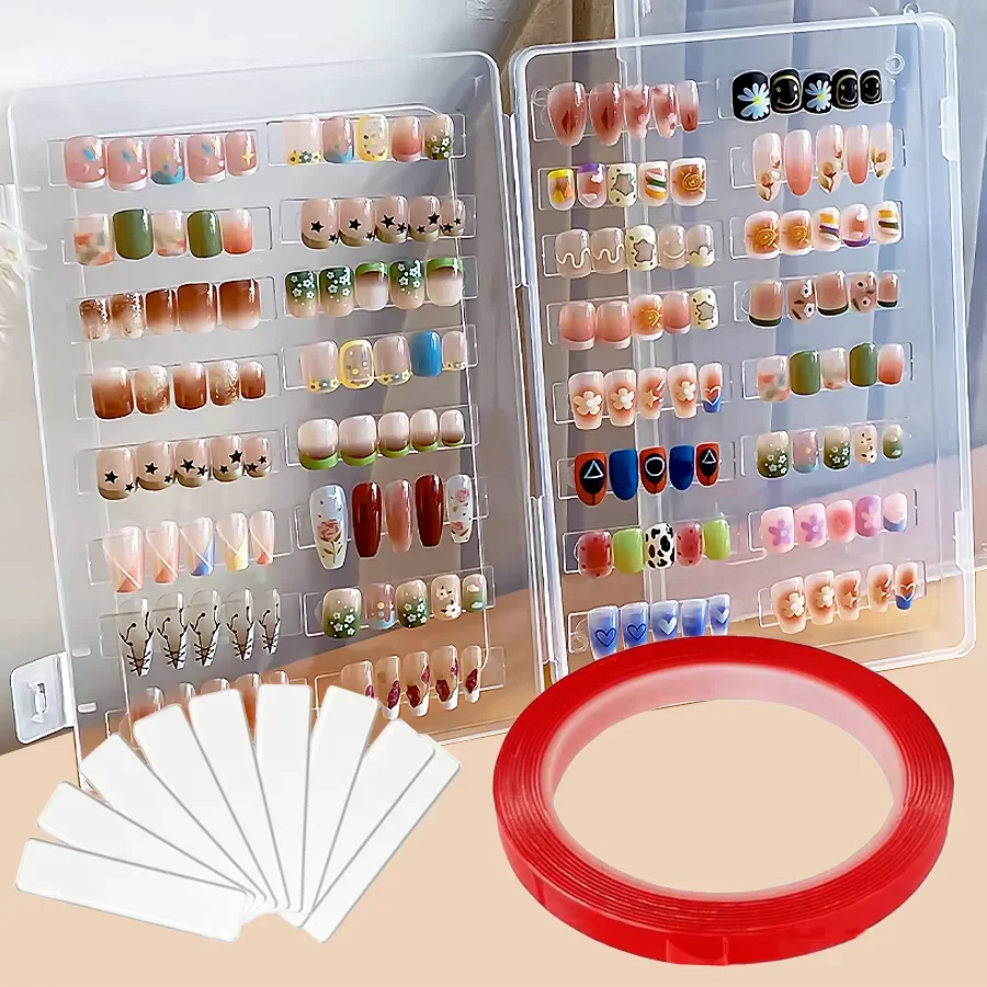 Empty Press on Nails Storage Box False Nail Packaging Set with Double-sided Adhesive Tape And 10 Acrylic Nail Display Sticks
Empty Press on Nails Storage Box False Nail Packaging Set with Double-sided Adhesive Tape And 10 Acrylic Nail Display Sticks