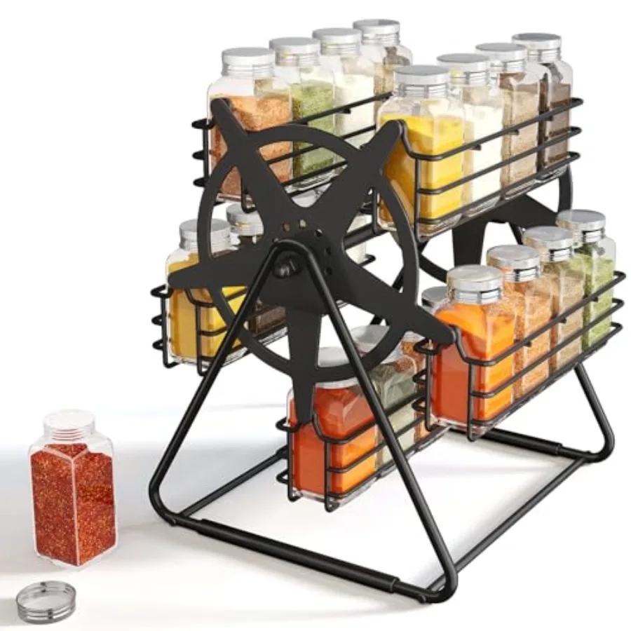 Rotating Spice Rack Organizer for Large Cabinets Kitchen Countertop with Thicken Spice Jars and Labels, Spinning Like Ferris-Wh
Rotating Spice Rack Organizer for Large Cabinets Kitchen Countertop with Thicken Spice Jars and Labels, Spinning Like Ferris-Wh