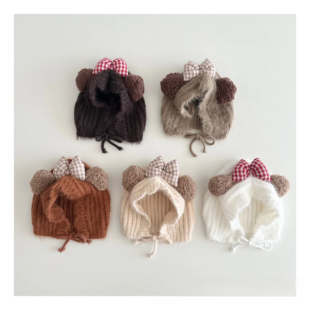 Girls Cute Bear Ear Plaid Bow Kids Hat Winter Fleece Lined Earflap Knitted Beanie Adjustable Tie Baby Headwear
Girls Cute Bear Ear Plaid Bow Kids Hat Winter Fleece Lined Earflap Knitted Beanie Adjustable Tie Baby Headwear