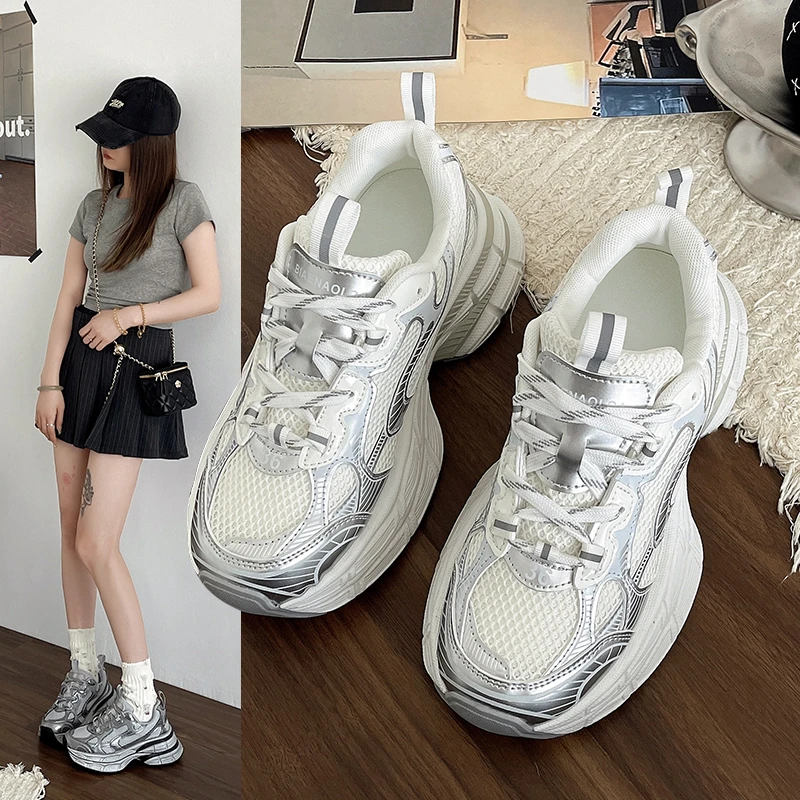 Women's Spring Sneakers Thick-soled Mesh Front Lace-up Tennis Shoes for Women Casual Sports Outdoor Breathable Women's Sneaker
Women's Spring Sneakers Thick-soled Mesh Front Lace-up Tennis Shoes for Women Casual Sports Outdoor Breathable Women's Sneaker