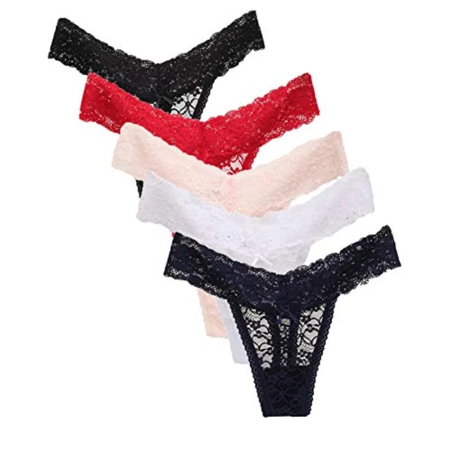 Women's Sexy Lace Thongs V Cheeky Underwear See Through Panties Pack of 5
Women's Sexy Lace Thongs V Cheeky Underwear See Through Panties Pack of 5