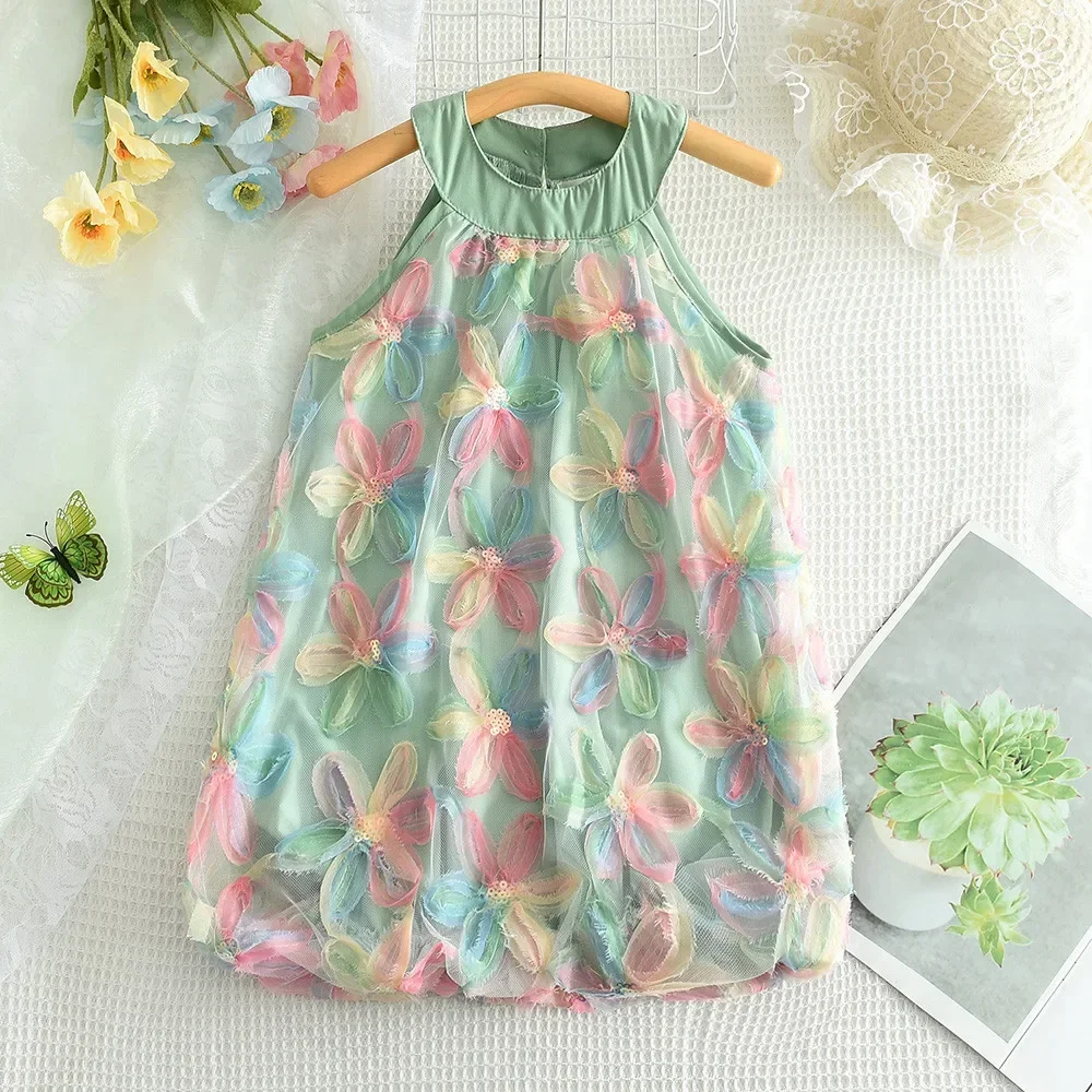 2025 Summer New Elegant Dress for Girl Flower Round Sleeveless Flower Gauze Children's Clothing Girl's Dress Kids Dresses
2025 Summer New Elegant Dress for Girl Flower Round Sleeveless Flower Gauze Children's Clothing Girl's Dress Kids Dresses